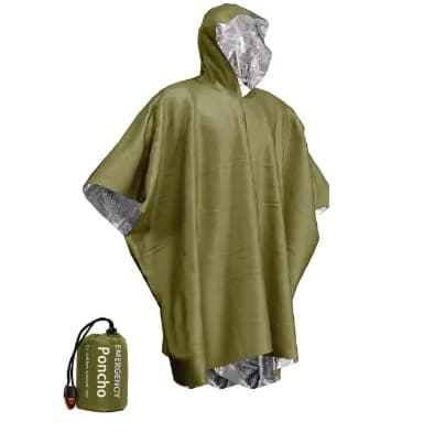 Poncho de pluie d'urgence, couverture thermique, résistant aux intempéries, équipement de Camping de