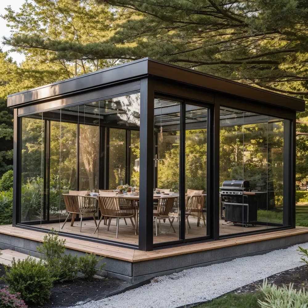 Pergola 2x3 3x3 5x5 4m X 3m 2.5X2.5 Taille personnalisée Cadre en aluminium Toit à persienne réglabl