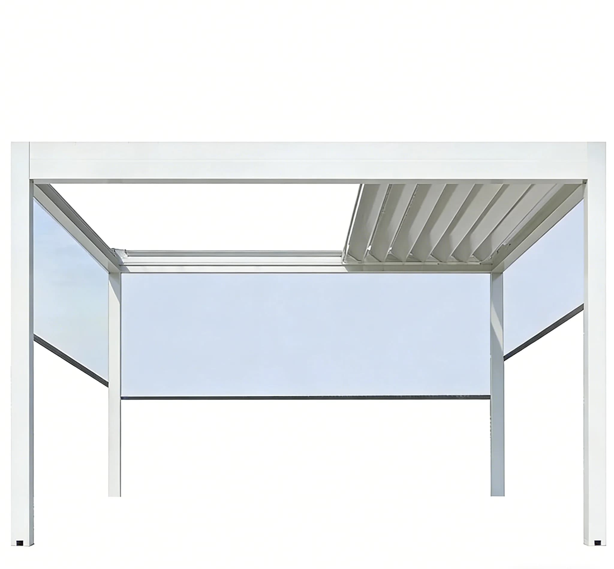 Pergola en aluminium robuste, toit à lames orientables électriques, gazebo imperméable, protection s