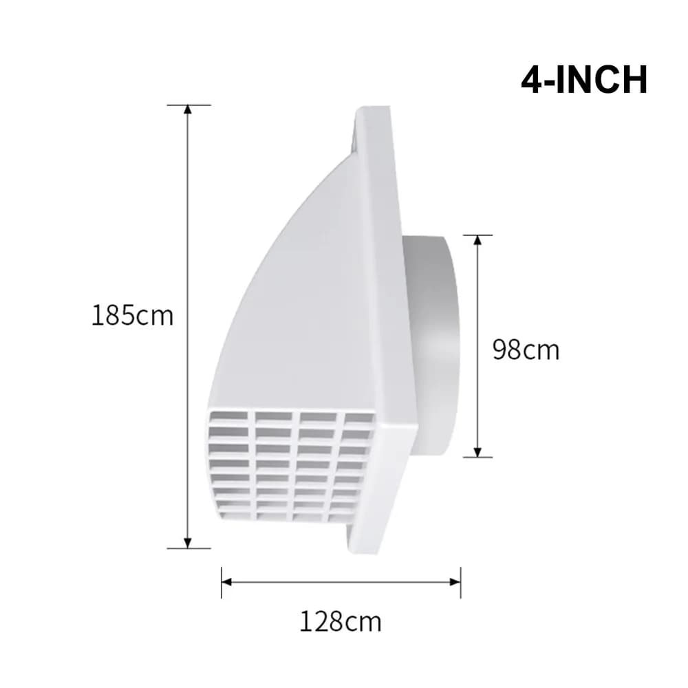 Grille de ventilation murale extérieure en ABS durable, conception anti-pluie avec valve, couvercle 