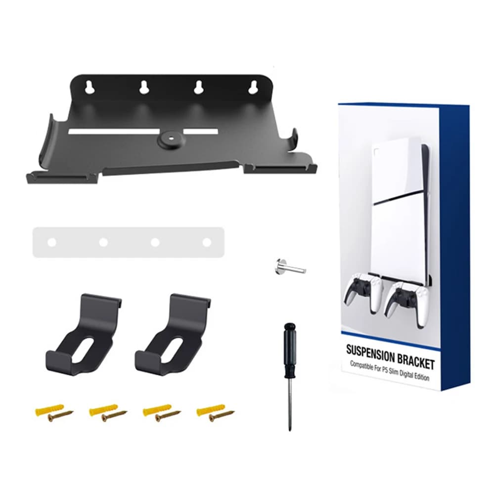 Support mural pour console de jeu avec 2 supports de manettes, support d'affichage mural pour PS5 Sl
