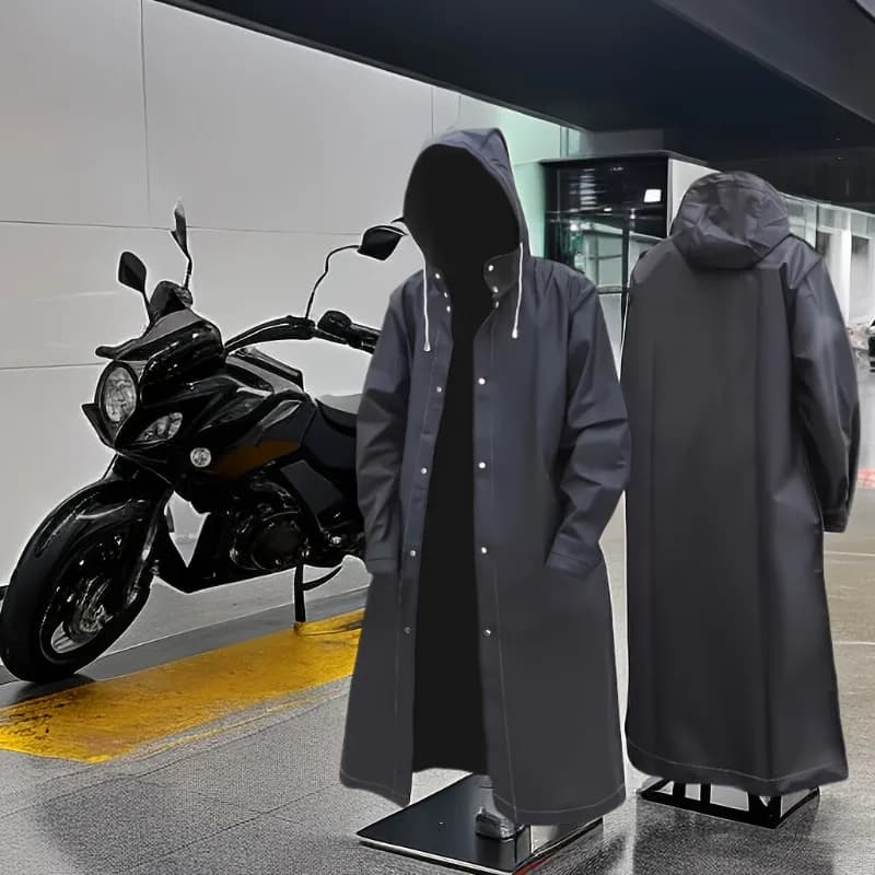 Manteau imperméable Long imperméable noir pour adultes, imperméable à capuche pour hommes et femmes,