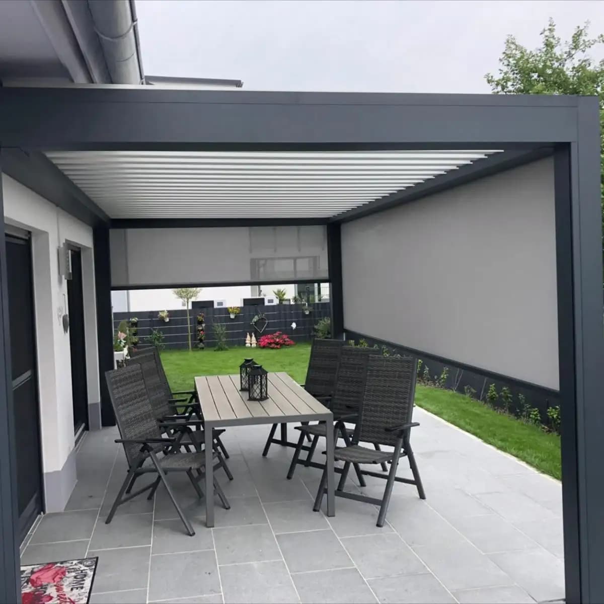 Jardin extérieur Villa toit cour électrique réglable persienne système de Protection solaire Gazebo 