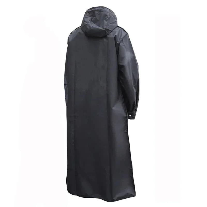 Noir mode adulte imperméable Long imperméable femmes hommes manteau de pluie à capuche pour randonné