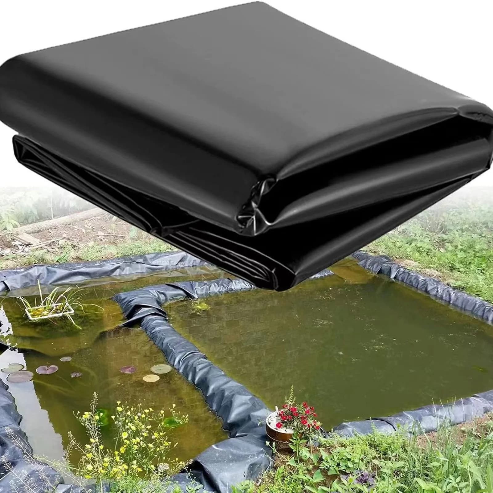 Bâche de bassin imperméable, anti-fuite, épaissie et durable pour l'aquaculture, le stockage d'eau e