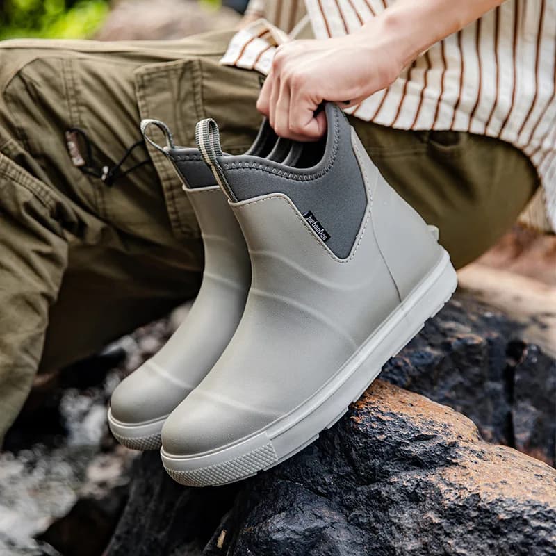 Bottes de pluie pour hommes, chaussures aquatiques antidérapantes, bottes de pêche imperméables pour