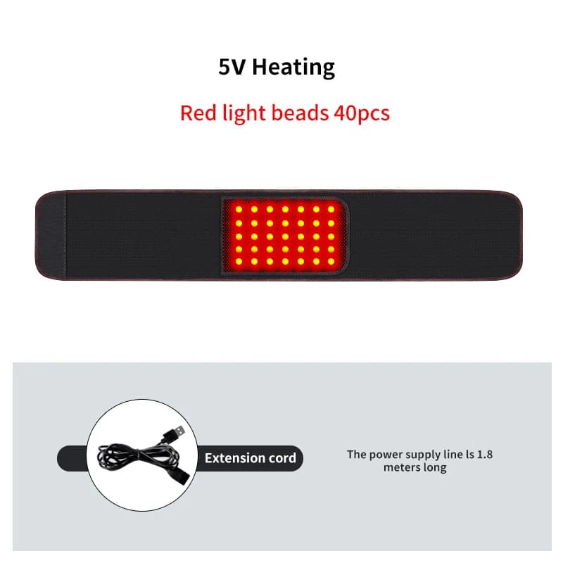 Ceinture chauffante à lumière rouge 660nm, coussin chauffant bien-être, masseur vibrant, soutien lom