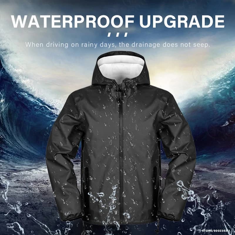 Ensemble imperméable pour moto homme, deux pièces, épaissi, haute élasticité, imperméable, pour motard, vêtements de pêche intégraux, avec chapeau de moto