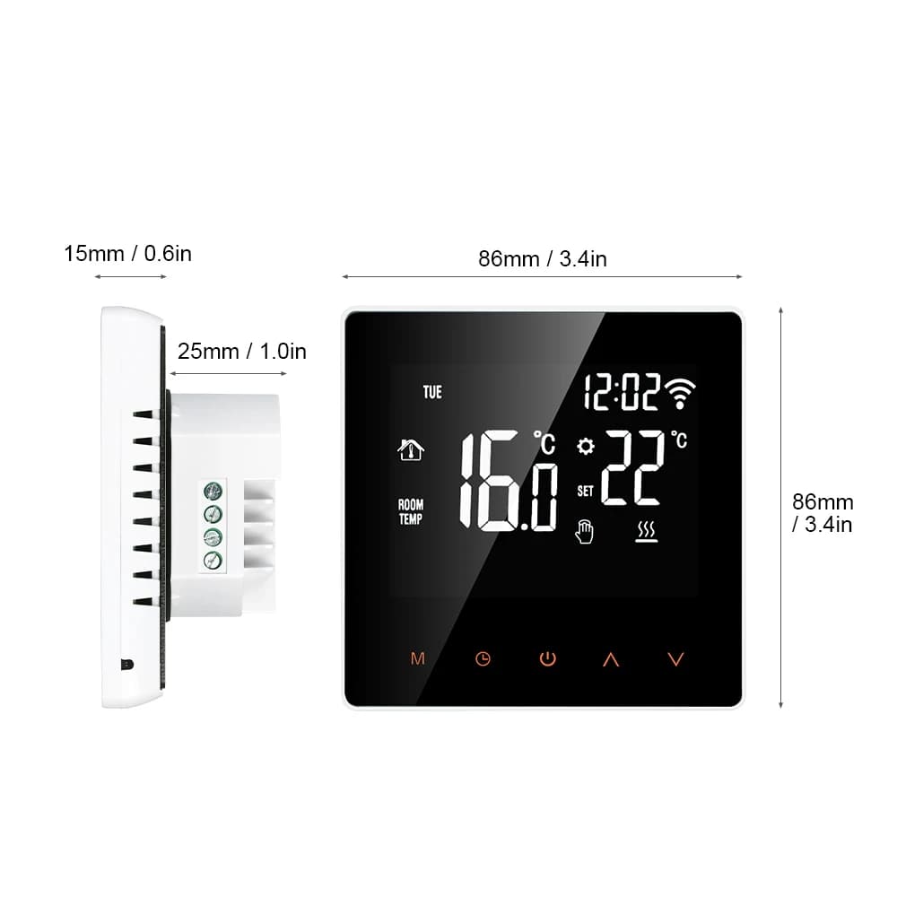 AVATTO Thermostat intelligent WiFi pour chauffage électrique, chaudière à eau et à gaz, contrôleur de température à distance, compatible avec Tuya, Alexa, Google Home