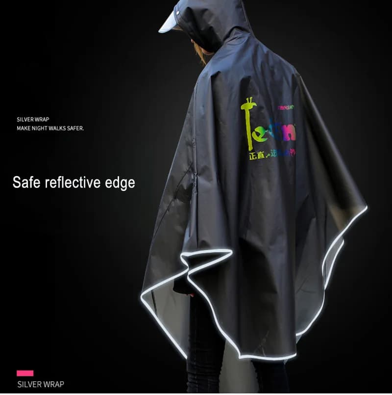 Manteau de pluie pour vélo, poncho à capuche, cape coupe-vent, couverture de vélo de mobilité, utilisation dans la neige