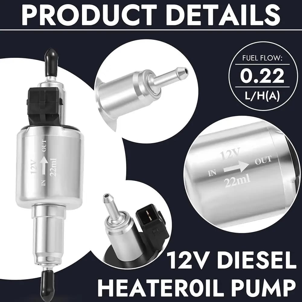 Nouvelles pompes à carburant pompe de chauffage de stationnement pour 1KW-8KW chauffage de voiture 22ML pompe de chauffage 12/24V pompe à huile de chauffage Diesel accessoires de voiture 2 V1C8