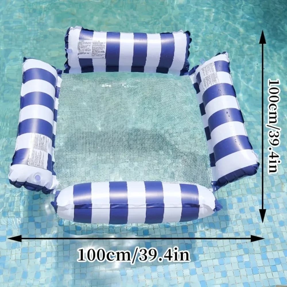 Fauteuil flottant gonflable avec surface en maille respirante en nylon, hamac flottant léger en PVC, canapé de repos aquatique portable