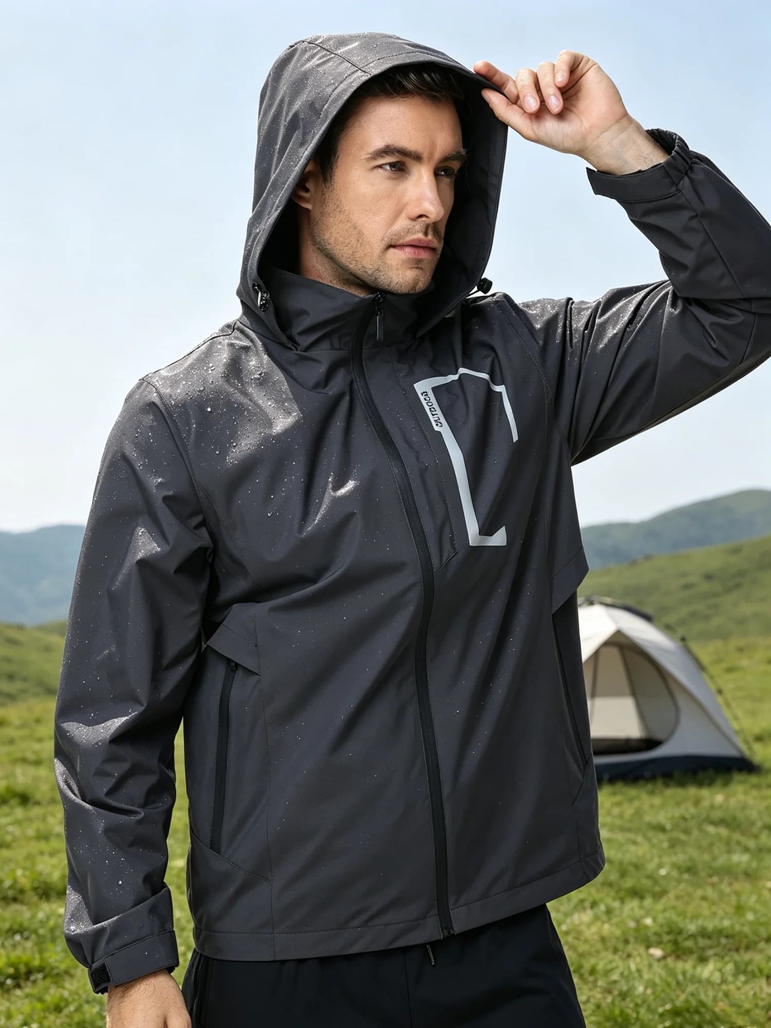 Veste d'été pour homme, imperméable, coupe-vent, fine, avec plusieurs poches pour le camping, la randonnée, le vélo, la pêche