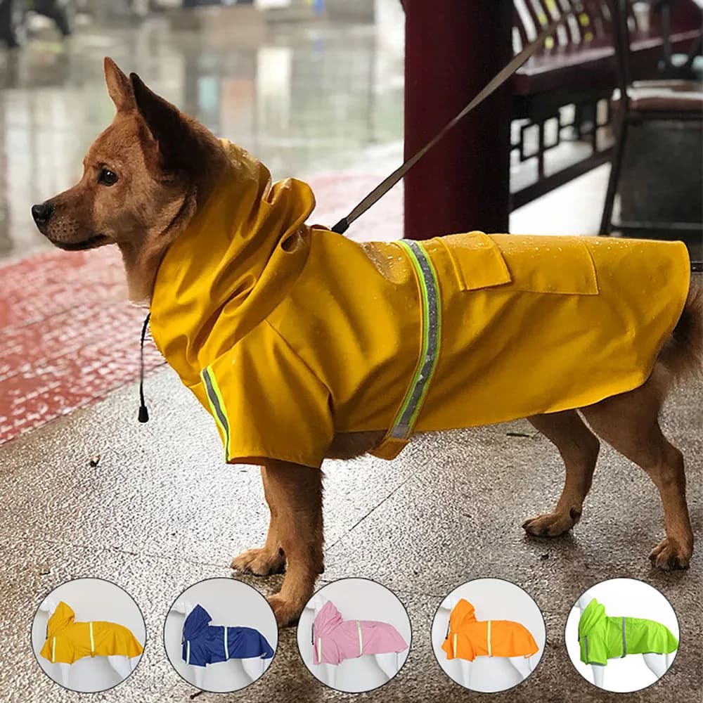 Imperméable pour grand chien, manteau imperméable de style cape pour Corgi, imperméable réfléchissant coupe-vent et imperméable à capuche pour animaux de compagnie, spécialement conçu pour les chiens