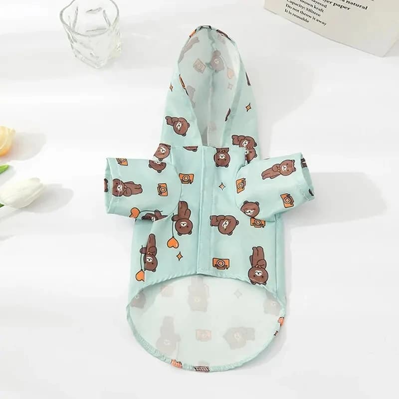 Imperméable pour chien avec chapeau, manteau d'été imperméable à manches courtes pour Bichon, Schnauzer et autres petits chiens