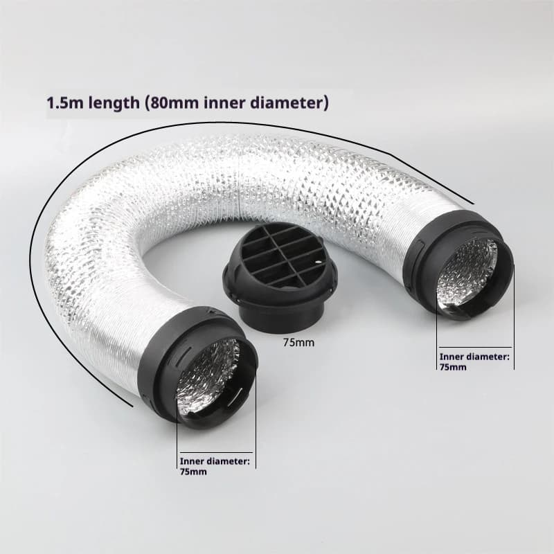 Conduit de chauffage de voiture Flexible de 75mm, facile à installer, tuyau de conduit d'air de chauffage, conduit de ventilation Flexible pour chauffage de stationnement Webasto Eberspacher