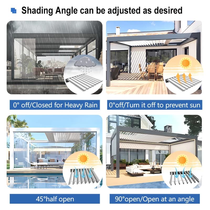 Pergolas et tonnelles motorisées bioclimatiques pour extérieur