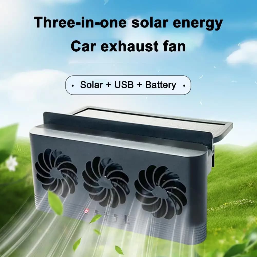 Mise à niveau du ventilateur à énergie solaire refroidisseur de voiture avant/arrière USB charge fenêtre radiateur