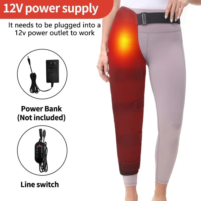 Attelles chauffantes pour jambes longues, chauffe-jambes électriques, coussinets chauffants pour cuisses, genoux, mollets et pieds, attelle de genou à taille réglable