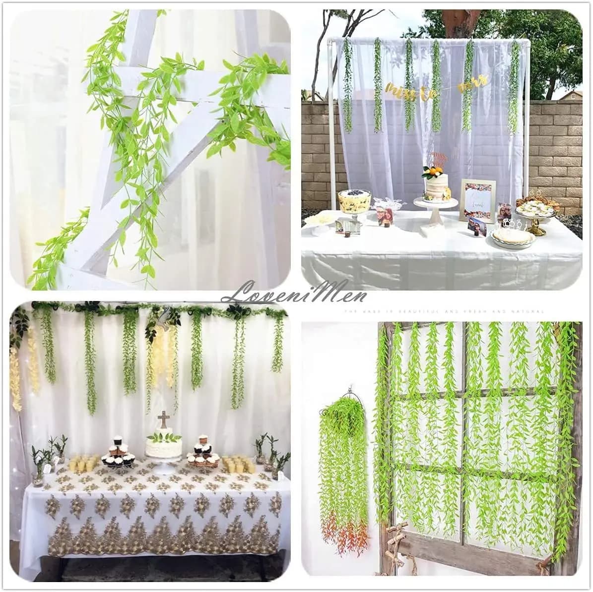 Feuilles de Saule et Vignes pour Décoration de la Maison