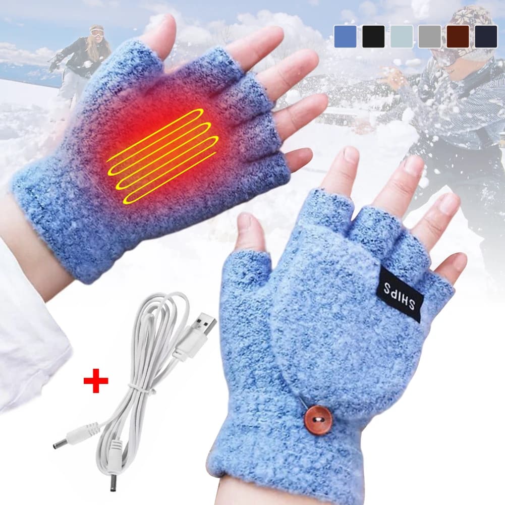 Gants chauffants électriques chauffe-mains mitaines chauffantes rechargeables USB réutilisables hiver chaud chauffage ordinateur portable pour femmes hommes
