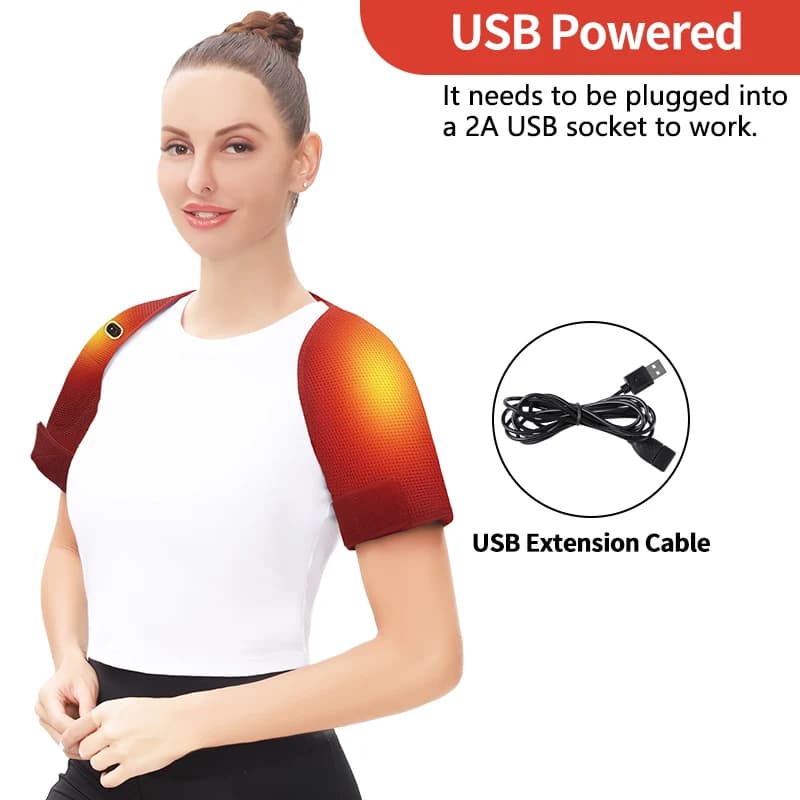 Support d'épaule chauffant massant à 3 vitesses avec chaleur et vibrations pour soulager les douleurs musculaires et l'arthrite, aide à la récupération sportive, idéal pour les amateurs de fitness et 