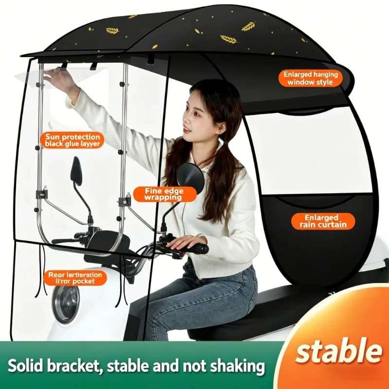 Nouvelle housse de protection contre la pluie pour scooter électrique, pare-soleil, auvent imperméable, protection contre la pluie et le soleil, parapluie épaissi pour moto