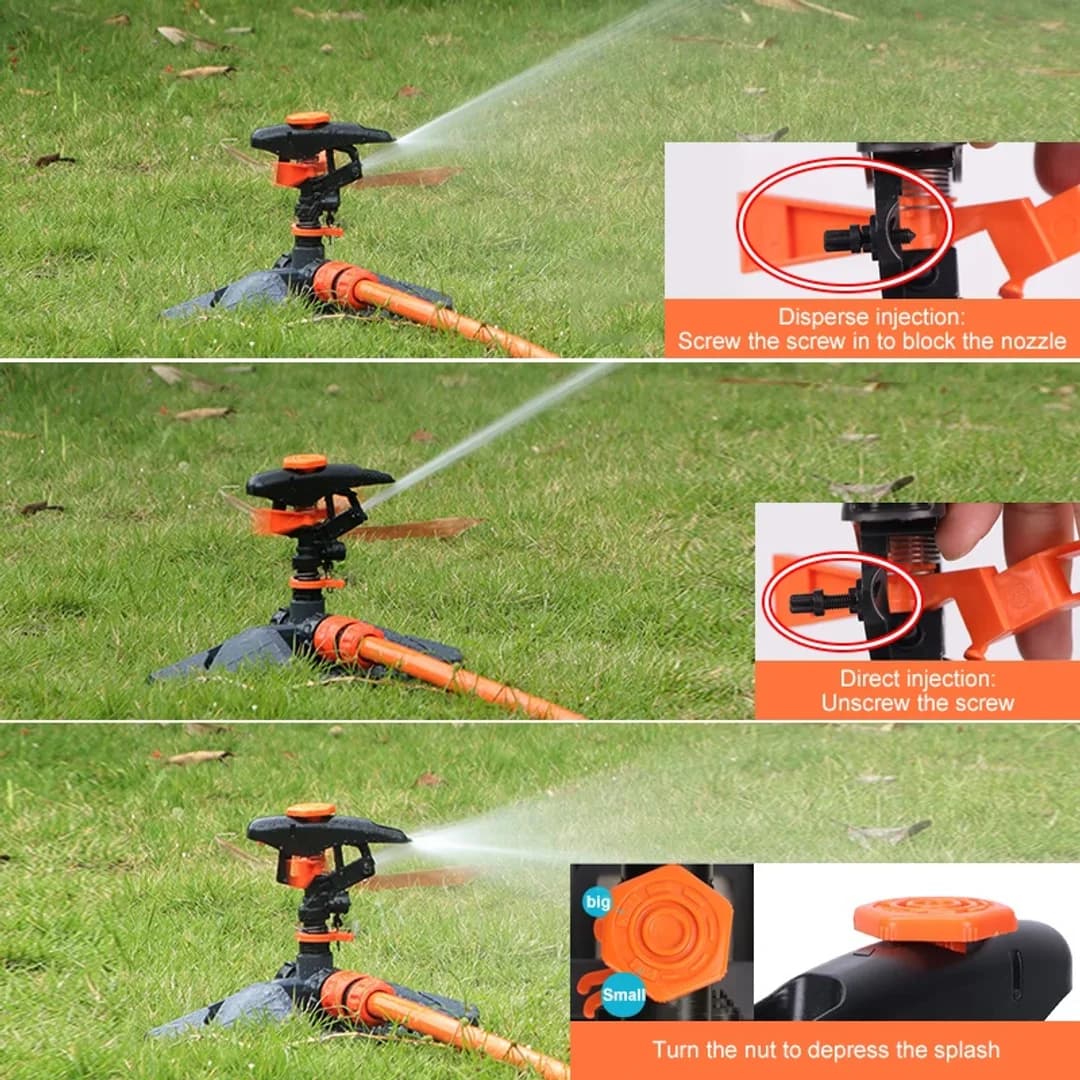 Arroseurs automatiques de jardin pour pelouse 360° ° Système d'irrigation rotatif avec buse