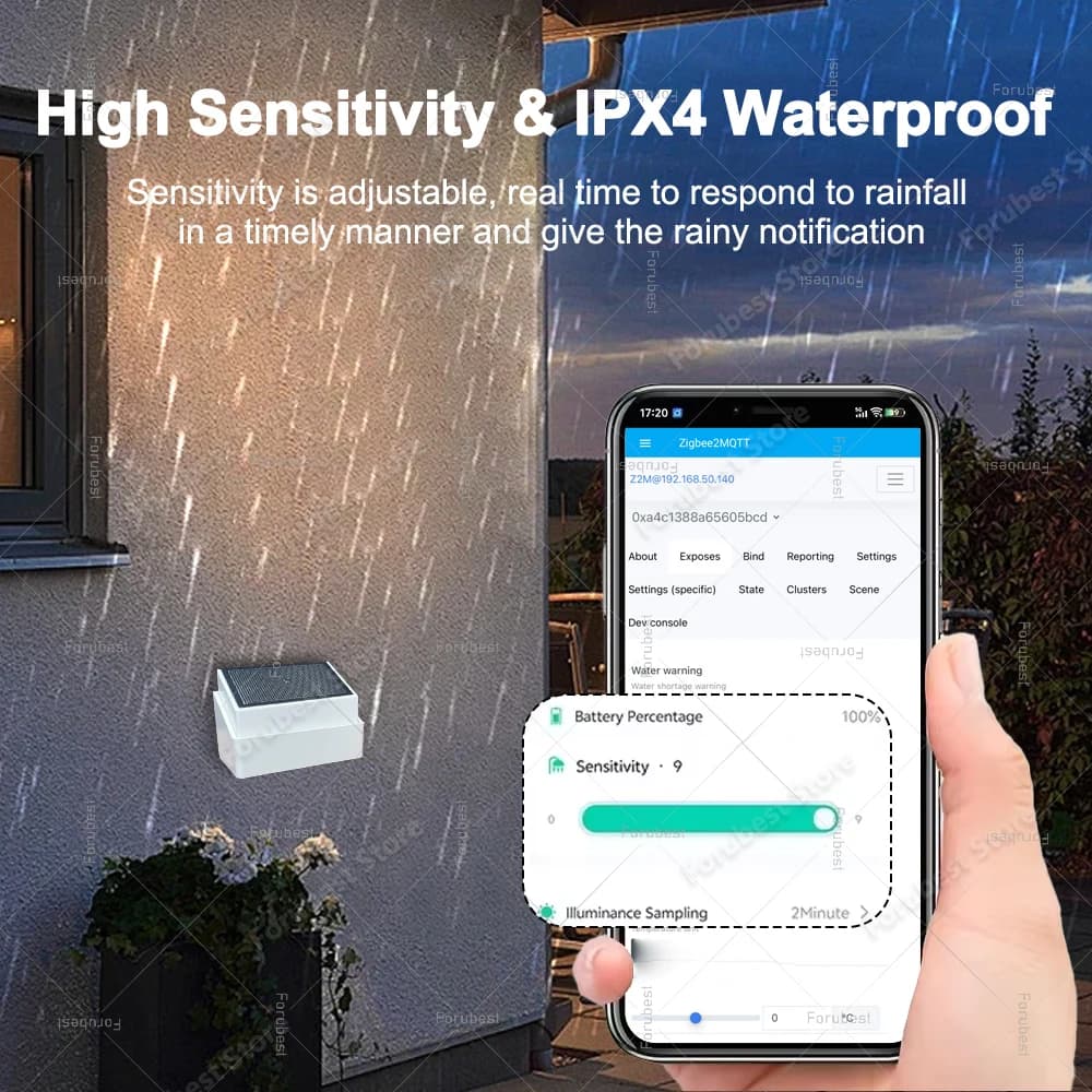 Capteur de pluie Zigbee 2 en 1