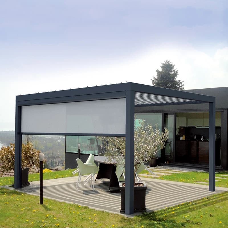 Pergola et gazébo modernes d'extérieur en aluminium à vendre bioclimatique étanche électrique