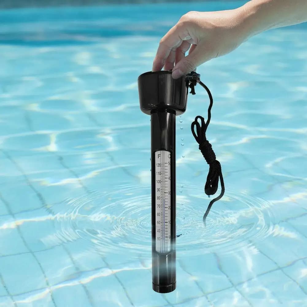 Thermomètre flottant pour piscine, conçu pour les piscines, les spas, les fontaines, thermomètre de température de l'eau avec cordon pour spas et bains à remous