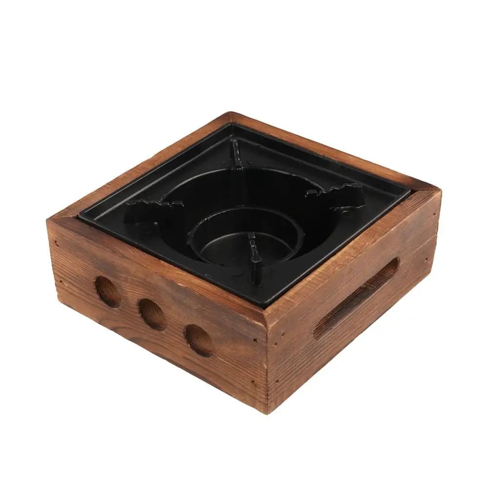 Four de cuisson portable multifonctionnel carré pour barbecue, idéal pour la cuisson à sec, les hot pots, les grillades sur bois et le camping
