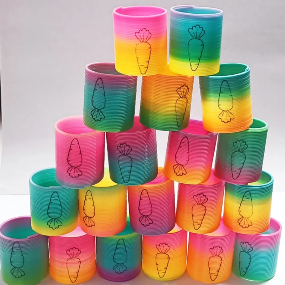 12/24 pièces Jouets ressorts magiques arc-en-ciel ronds, spirales dégradées pour les doigts, jouets amusants pour enfants, cadeaux de fête d'anniversaire pour enfants, remplissage de piñata