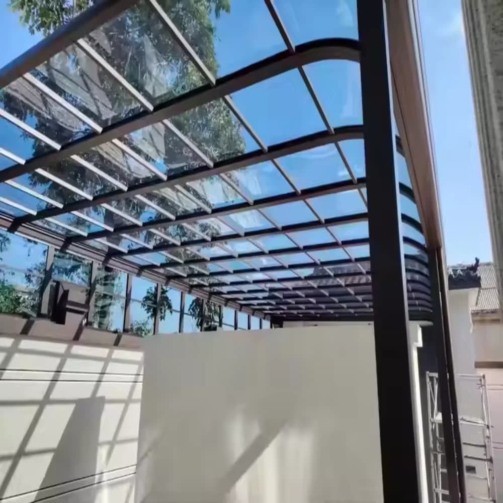Auvent moderne en polycarbonate transparent pour porte et fenêtre