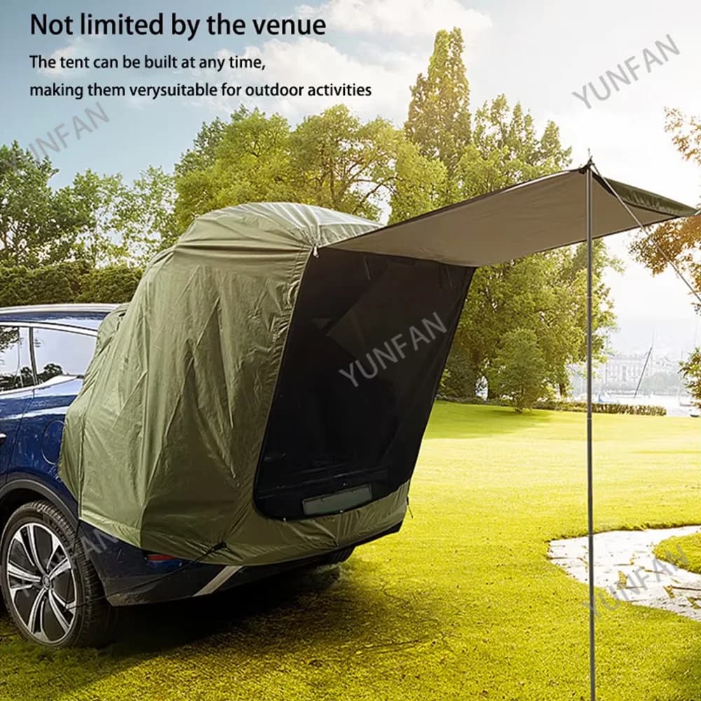 Tente d'extension arrière de voiture avec auvent de protection solaire et pluie