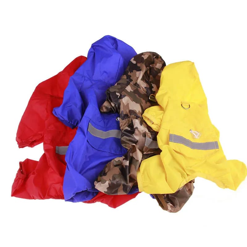 Manteau de pluie pour chien et chat, imperméable d'extérieur, vêtements à capuche, combinaison pour chiot, journée de pluie, veste imperméable décontractée, fournitures pour animaux de compagnie