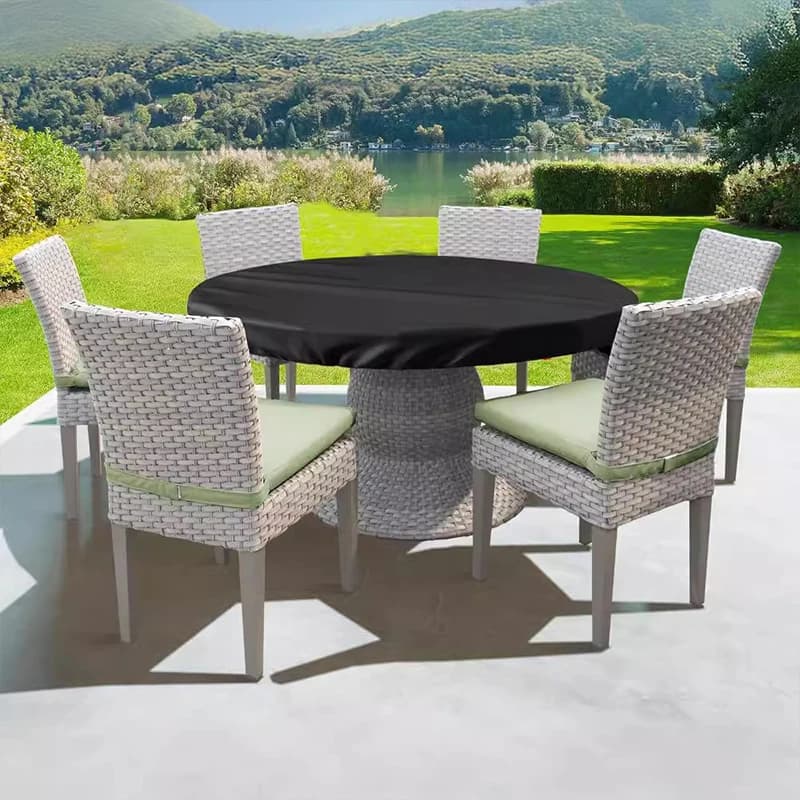 Juste de Protection Imperméable pour Table Ronde et Meubles de Jardin d'Extérieur