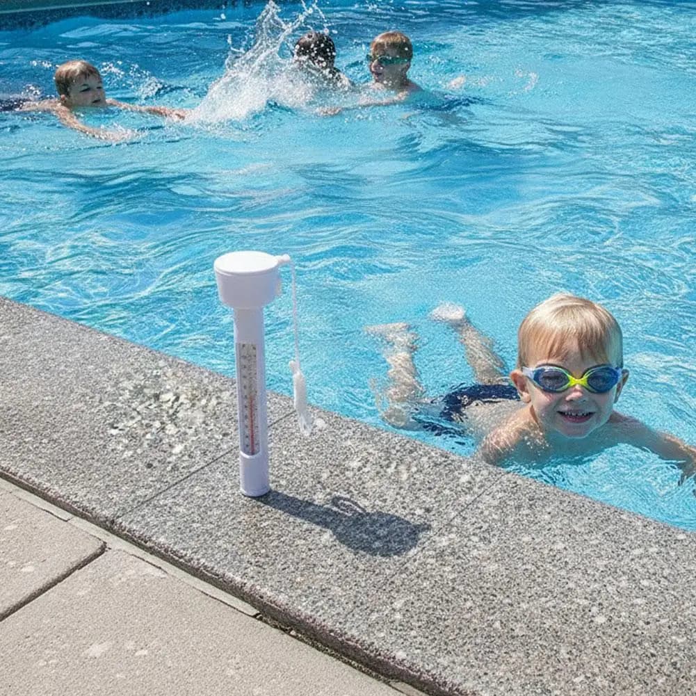 Thermomètre flottant pour piscine, conçu pour les piscines, les spas, les fontaines, thermomètre de température de l'eau avec cordon pour spas et bains à remous
