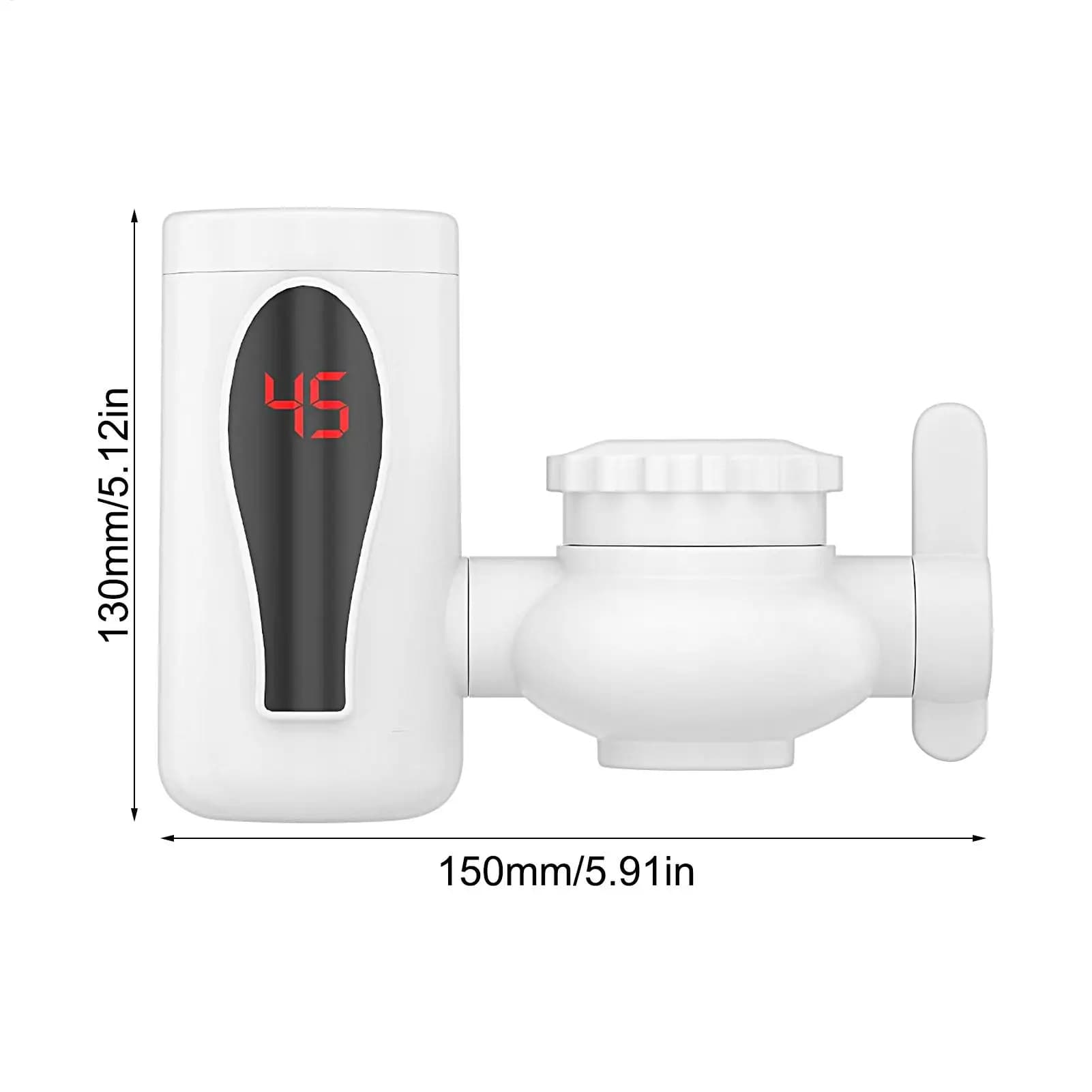 Robinet d'eau chaude instantanée sans réservoir avec affichage numérique LED rotatif pour lavage des mains, salle de bain, cuisine, salle de pause