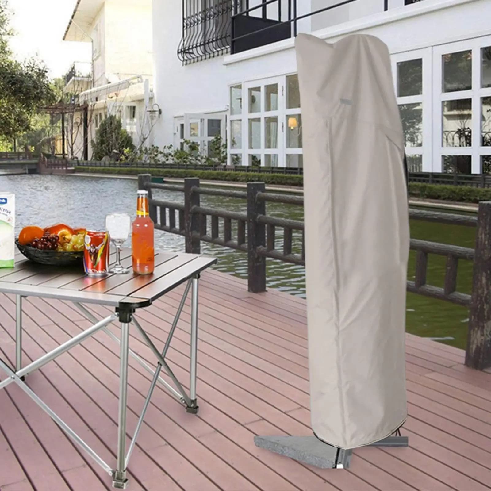 Housse de parasol cantilever imperméable avec fermeture éclair
