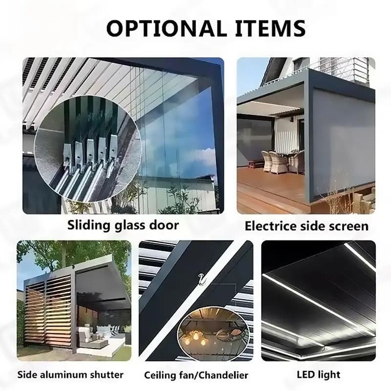 Produit très vendu : Pergola bioclimatique motorisée en aluminium de différentes tailles