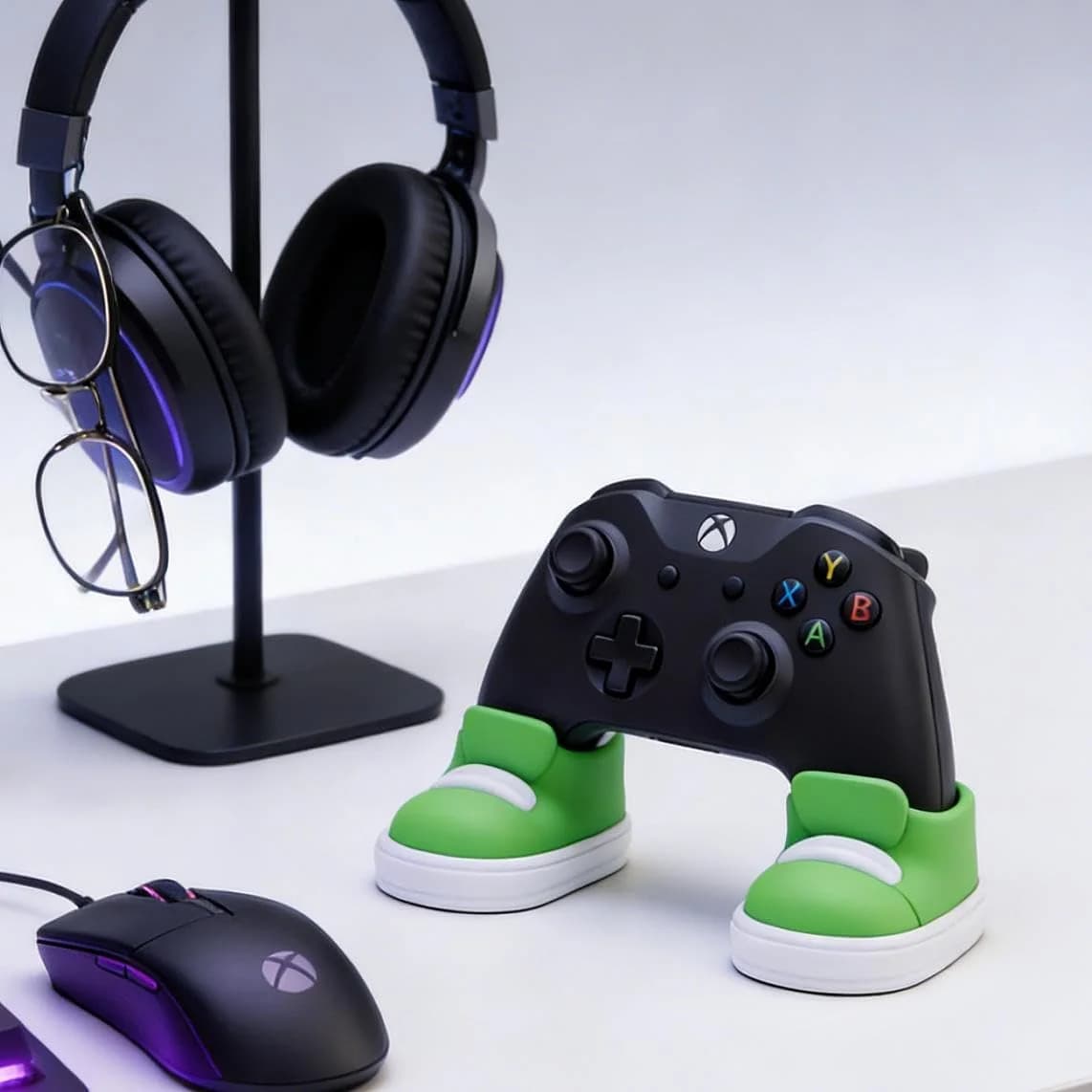 Support de manette de jeu amusant - Support coloré en forme de chaussure, compatible avec les manettes PS4, PS5, Xbox, décoration de bureau