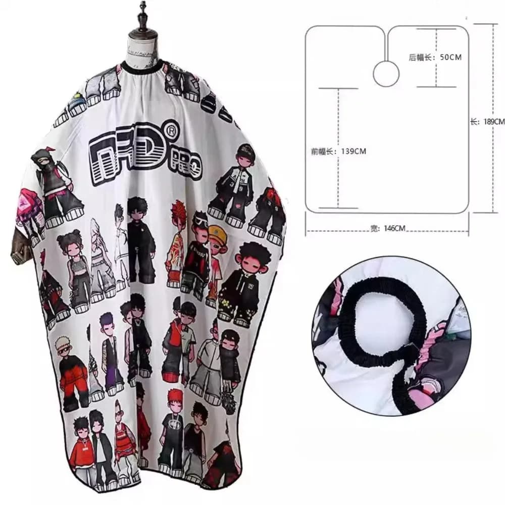 MRD grande Cape de coupe de cheveux coupe de cheveux pour hommes avec fermeture à pression réglable Capes de couleur styliste professionnel coiffeur tablier