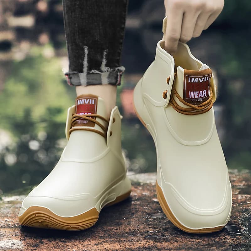 Bottes de pluie décontractées pour hommes, quatre saisons, nouvelles, antidérapantes, imperméables, pour activités de plein air, pêche, lavage de voiture, neige, cuisine, chaussures de pluie