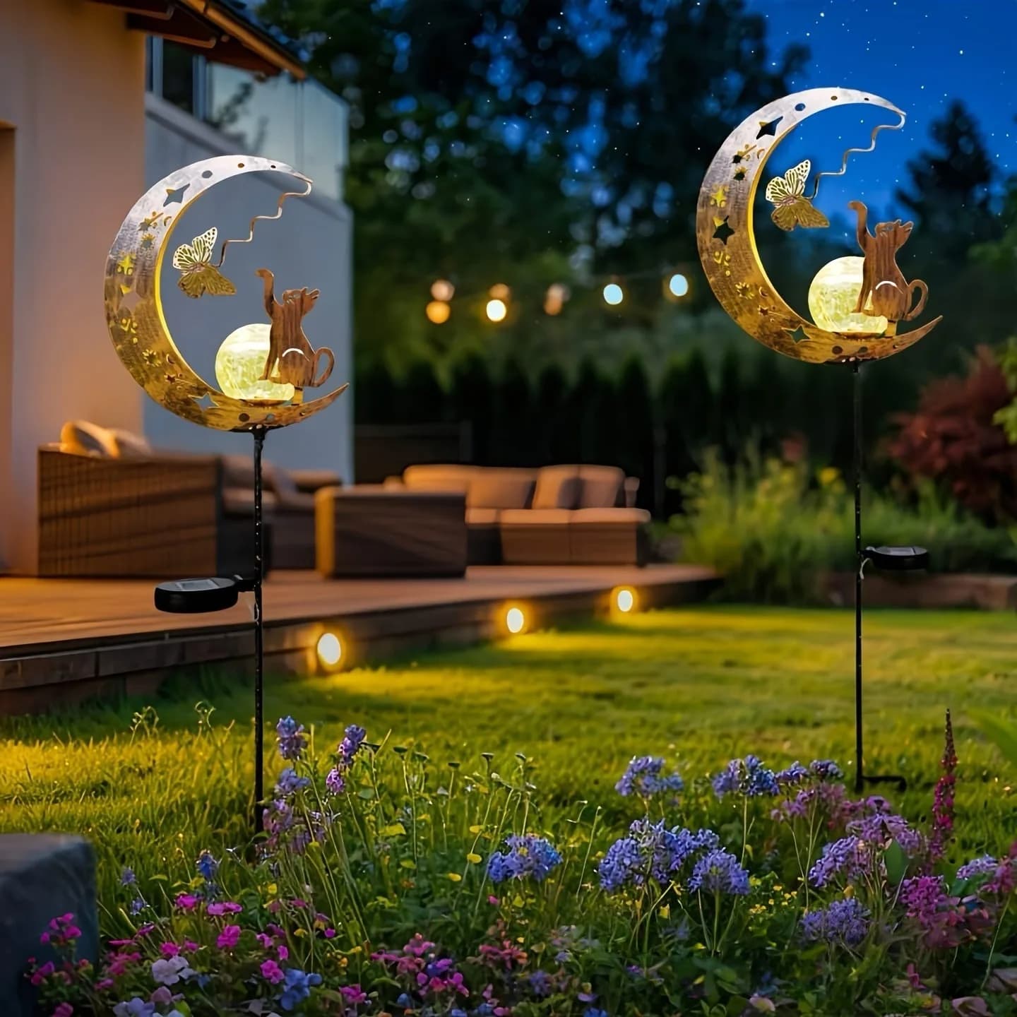 Éclairage solaire extérieur pour aménagement paysager, éclairage d'ambiance extérieur blanc chaud, décoration de sentiers, de terrasses et de jardins, camping, mariage