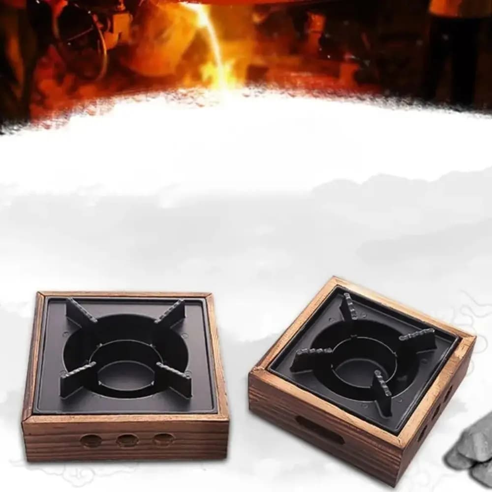 Four de cuisson portable multifonctionnel carré pour barbecue, idéal pour la cuisson à sec, les hot pots, les grillades sur bois et le camping