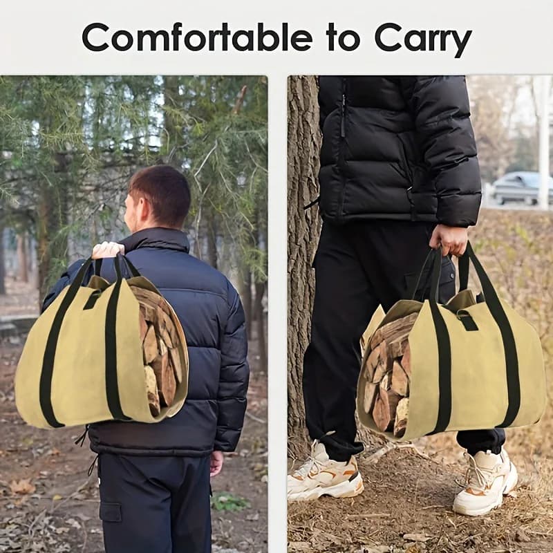 Sac de rangement de bois de chauffage de grande capacité, porte-bûches en bois étanche et résistant aux rayures, support de bois de Camping en plein air, sac de transport en bois