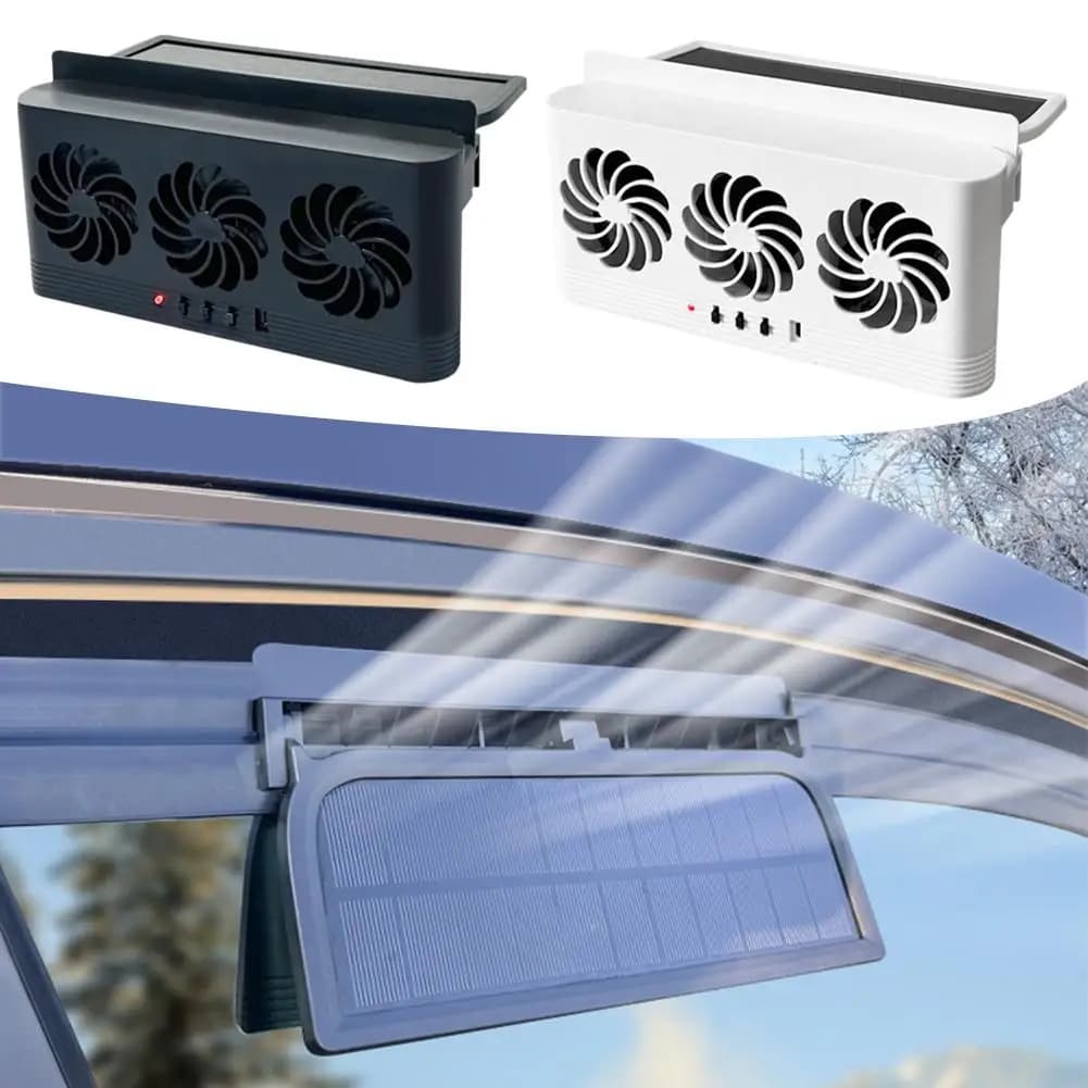 Mise à niveau du ventilateur à énergie solaire refroidisseur de voiture avant/arrière USB charge fenêtre radiateur