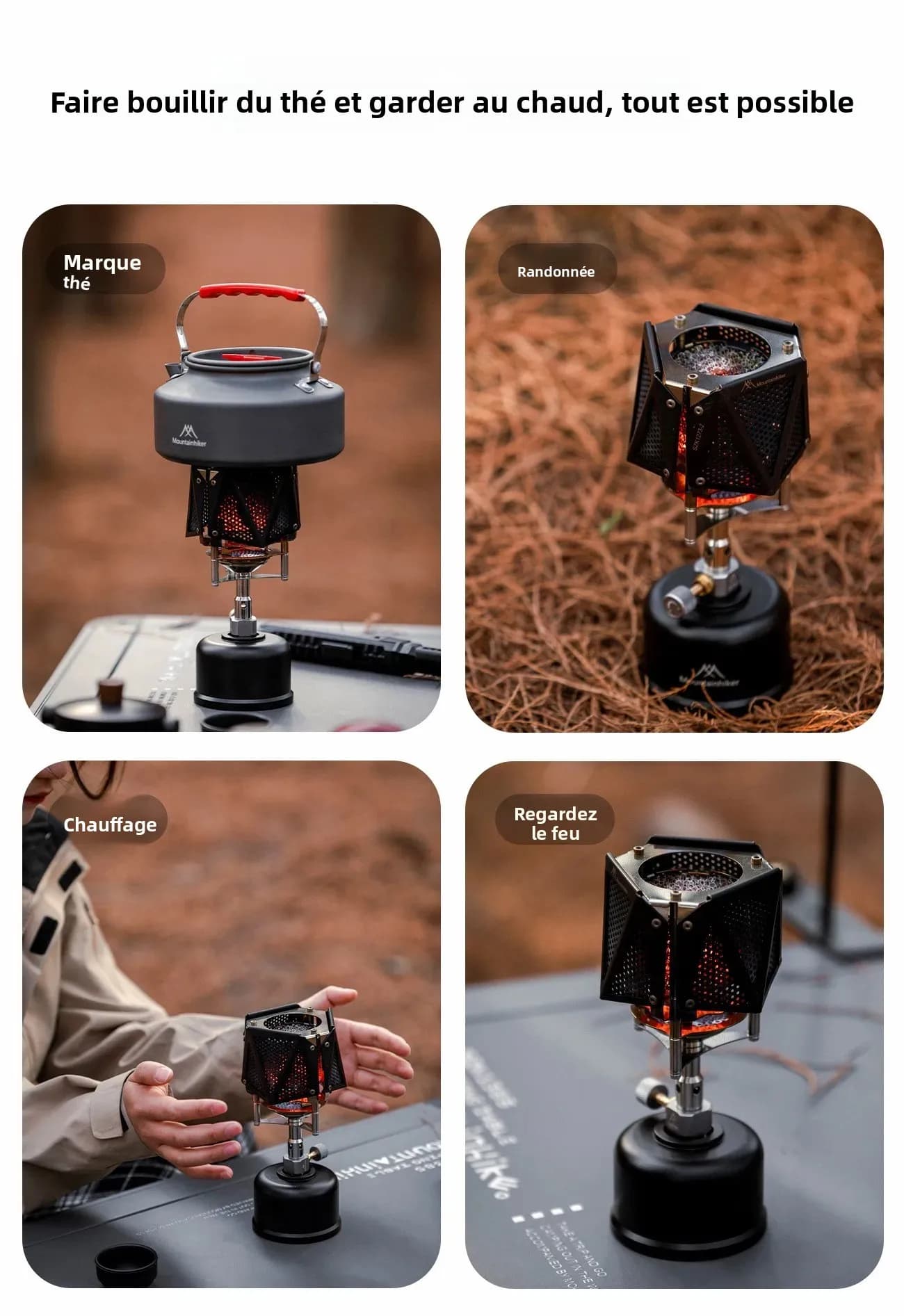 MOUNTAINHIKER – Nouvelle couverture chauffante multifonctionnelle pour réchaud à café, portable, pour camping, maison et bureau