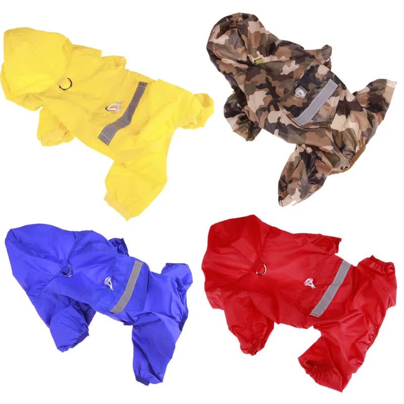 Manteau de pluie pour chien et chat, imperméable d'extérieur, vêtements à capuche, combinaison pour chiot, journée de pluie, veste imperméable décontractée, fournitures pour animaux de compagnie